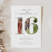 Sweet 16 foto verjaardag uitnodiging