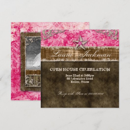 Sweet 16  fotokaart Star Pink Kaart (Voorkant / Achterkant)