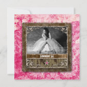 Sweet 16  fotokaart Star Pink Kaart (Achterkant)