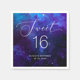 Sweet 16 Galaxy Verjaardag   Kosmisch Zestien Fees Servet