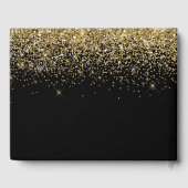 Sweet 16 Gastenboek Elegant Zwart & Goud Glitter (Achterkant)