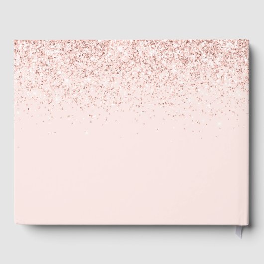 Sweet 16 Gastenboek Roos Gold & Blush Pink Glitter (Achterkant)
