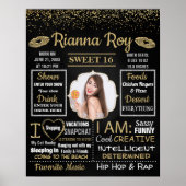 Sweet 16 gebarentaal op moederdag van het moederbo poster (Voorkant)