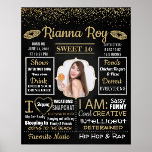 Sweet 16 gebarentaal op moederdag van het moederbo poster