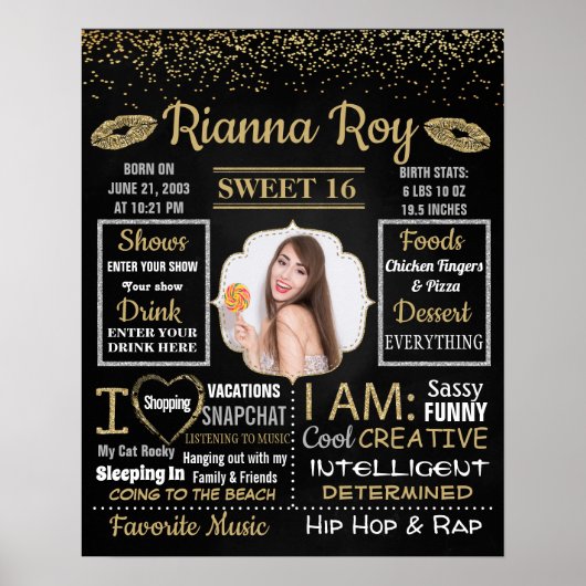 Sweet 16 gebarentaal op moederdag van het moederbo poster (Voorkant)