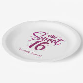 Sweet 16 gepersonaliseerd papier papieren bordje (Gekanteld)