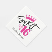 Sweet 16 gepersonaliseerd papier servet (Hoek)