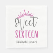 Sweet 16 gepersonaliseerd papier servet (Voorkant)