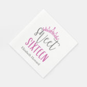 Sweet 16 gepersonaliseerd papier servet (Hoek)