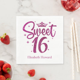 Sweet 16 gepersonaliseerd papier servet