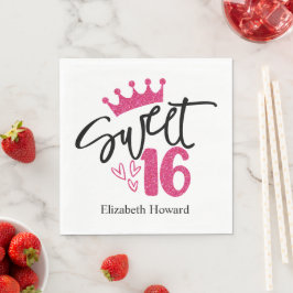 Sweet 16 gepersonaliseerd papier servet