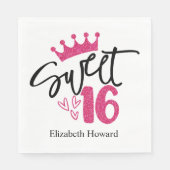 Sweet 16 gepersonaliseerd papier servet (Voorkant)