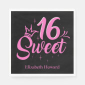 Sweet 16 gepersonaliseerd papier servet (Voorkant)