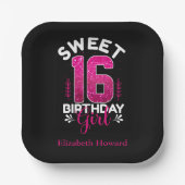 Sweet 16 Gepersonaliseerd Papieren Bordje (Voorkant)