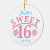 Sweet 16 Gepersonaliseerd siermiddel Keramisch Ornament (Links)