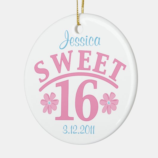Sweet 16 Gepersonaliseerd siermiddel Keramisch Ornament (Links)