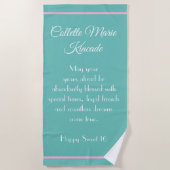 Sweet 16 Gift! Speciale aangepaste keukenhanddoek Strandlaken (Voorkant)