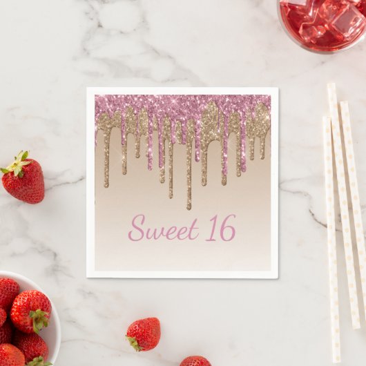 Sweet 16-glam script ombré Sparkle Servet (Insitu)