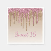 Sweet 16-glam script ombré Sparkle Servet (Voorkant)