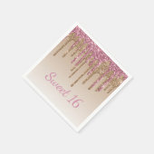 Sweet 16-glam script ombré Sparkle Servet (Hoek)