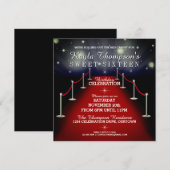Sweet 16 Glamoureus Red Carpet Party-uitnodigingen Kaart (Voorkant / Achterkant)