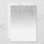 Sweet 16 Glamoureus Silver Glitter Photo Invitatio Kaart (Achterkant)