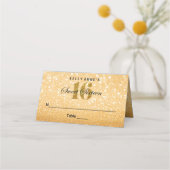 Sweet 16 Glitter Bokeh Lights Custom Place Card Plaatskaartje (Voorkant)