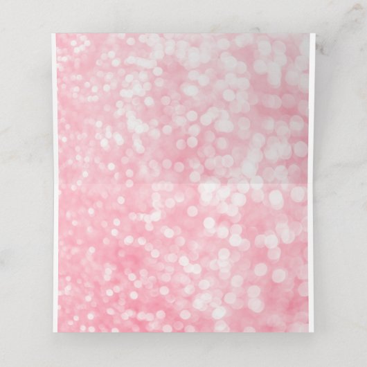 Sweet 16 Glitter Bokeh Lights Custom Place Card Plaatskaartje (Binnenkant ongevouwen)