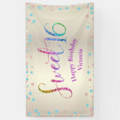 Sweet 16 Glitter Regenboog Confetti Goud Verjaarda Spandoek (Verticaal)