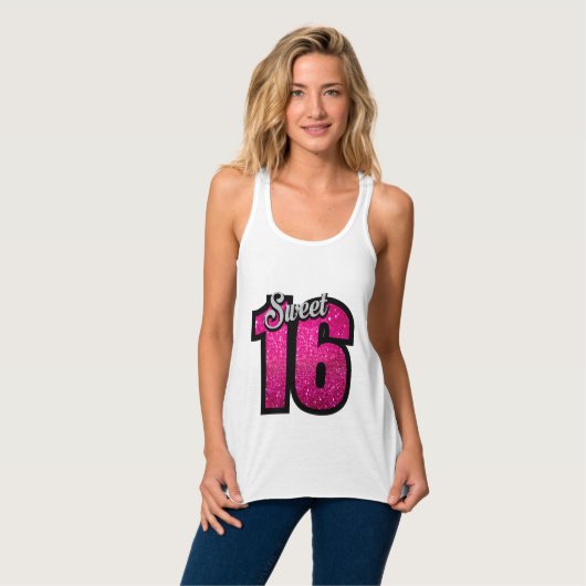 SWEET 16 GLITTER T-SHIRTS (Volledige Voorkant)