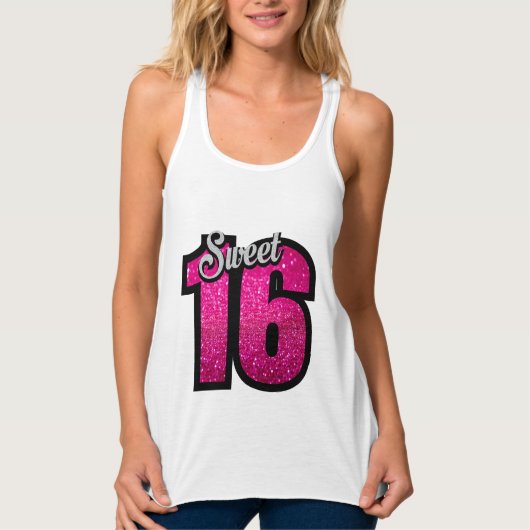 SWEET 16 GLITTER T-SHIRTS (Voorkant)