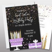 Sweet 16 Glitterkake en kaarsen