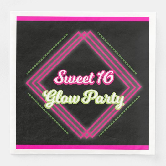 Sweet 16 Glow Feest Servet (Voorkant)