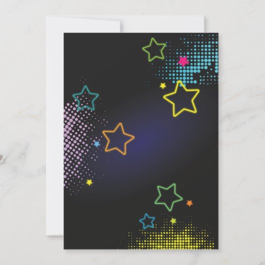 Sweet 16 Glow In The Dark Verjaardag Neon Party Kaart (Achterkant)