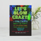 Sweet 16 Glow Party Birthday Invitation Kaart (Staand voorkant)