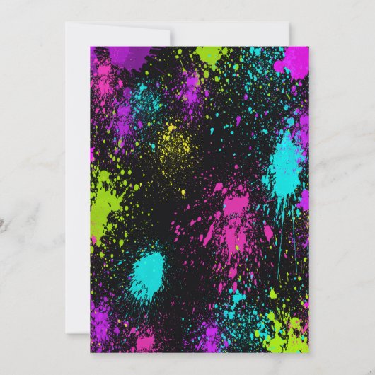 Sweet 16 Glow Party Birthday Invitation Kaart (Achterkant)