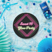 Sweet 16 Glow Party Borden Papieren Bordje (Feest)