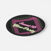 Sweet 16 Glow Party Borden Papieren Bordje (Gekanteld)