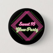 Sweet 16 Glow Party Favor Button Pins (Voorkant)