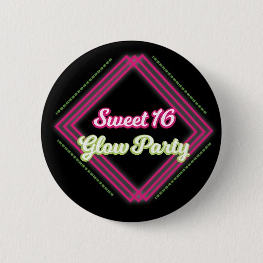 Sweet 16 Glow Party Favor Button Pins (Voorkant)