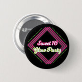 Sweet 16 Glow Party Favor Button Pins (Voorkant /achterkant)