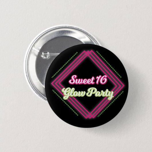 Sweet 16 Glow Party Favor Button Pins (Voorkant /achterkant)