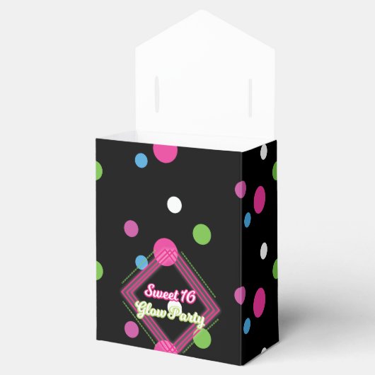 Sweet 16 Glow Party Snoep Favor Box Bedankdoosjes (Geopend)
