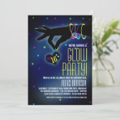 Sweet 16 Glow Party-uitnodigingen Kaart (Staand voorkant)