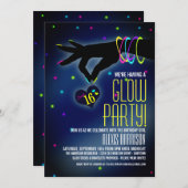 Sweet 16 Glow Party-uitnodigingen Kaart (Voorkant / Achterkant)