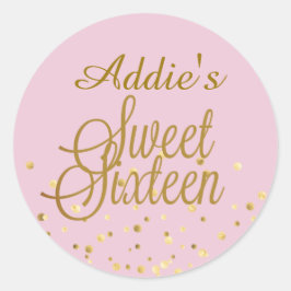 Sweet 16 Gold Dot Stickers