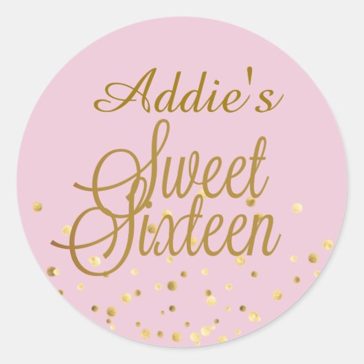 Sweet 16 Gold Dot Stickers (Voorkant)