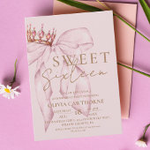 Sweet 16 Gold en Blush Pink Bow Verjaardag Kaart