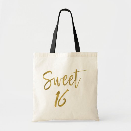 Sweet 16 Gold Foil Verjaardag Canvas tas (Voorkant)
