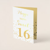 Sweet 16 Gold Foil Verjaardag Kaart (Voorkant)